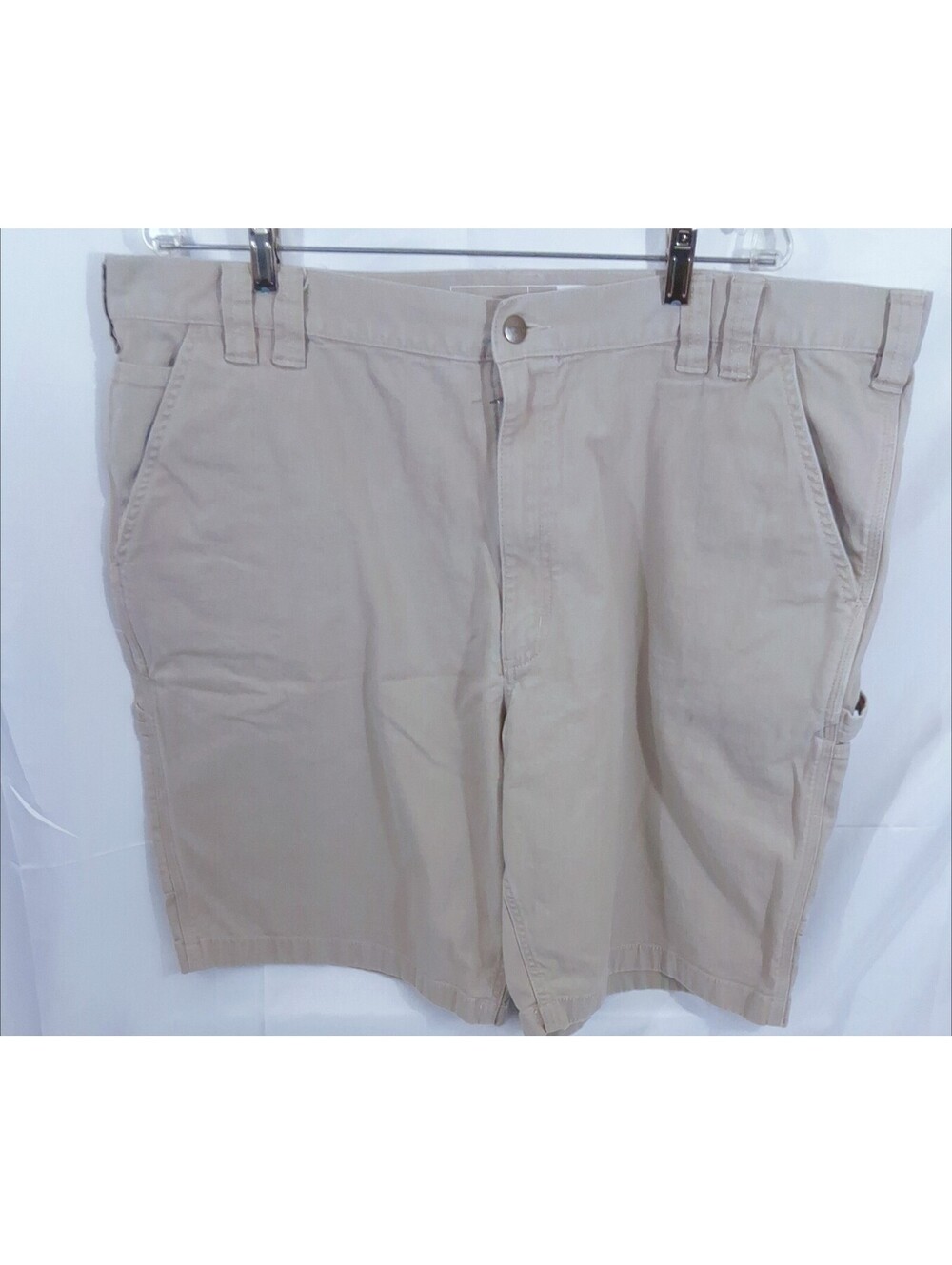 CARHARTT Rugged Flex Relaxed Fit Canvas Cargo Work Shorts Beige 44" 11" Inseam